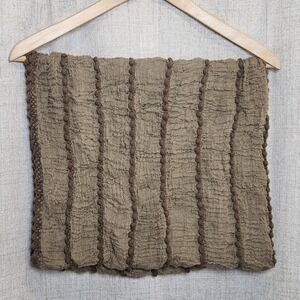 Casual Infinity Scarf 15"x26" Brown Boho Texture Sheer Lightweight Country